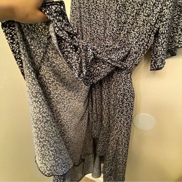 Keluummi micro Floral Maxi Wrap Dress Empire Waist flutter ruffle v neck plus 24 - Picture 4 of 14